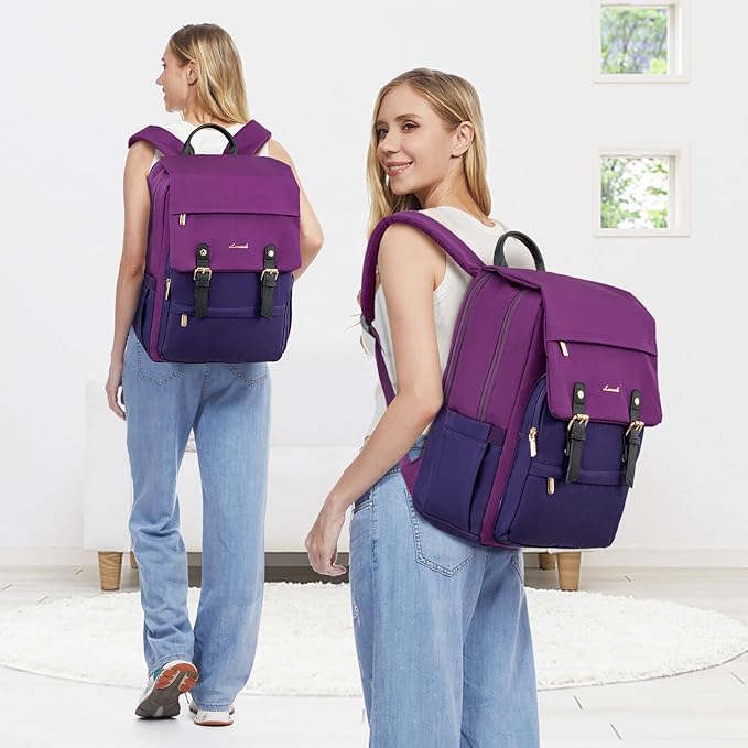 LOVEVOOK Travel Laptop Backpack Purse for Women Fashion Vintage Computer Backpack 15.6 Inch Large Teacher Nurse Backpack Casual Daypack for Business Work College