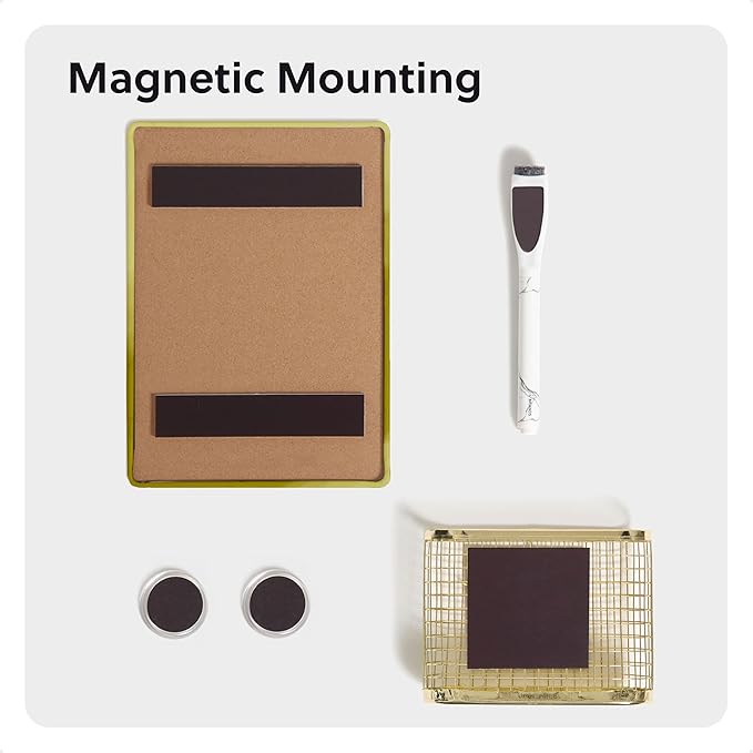 U Brands Magnetic Locker Accessories and Decorating Kit, Back to School Essentials, Mirror Markerboard, Gold Magnetic Cup, Marble Magnets and Dry Erase Marker