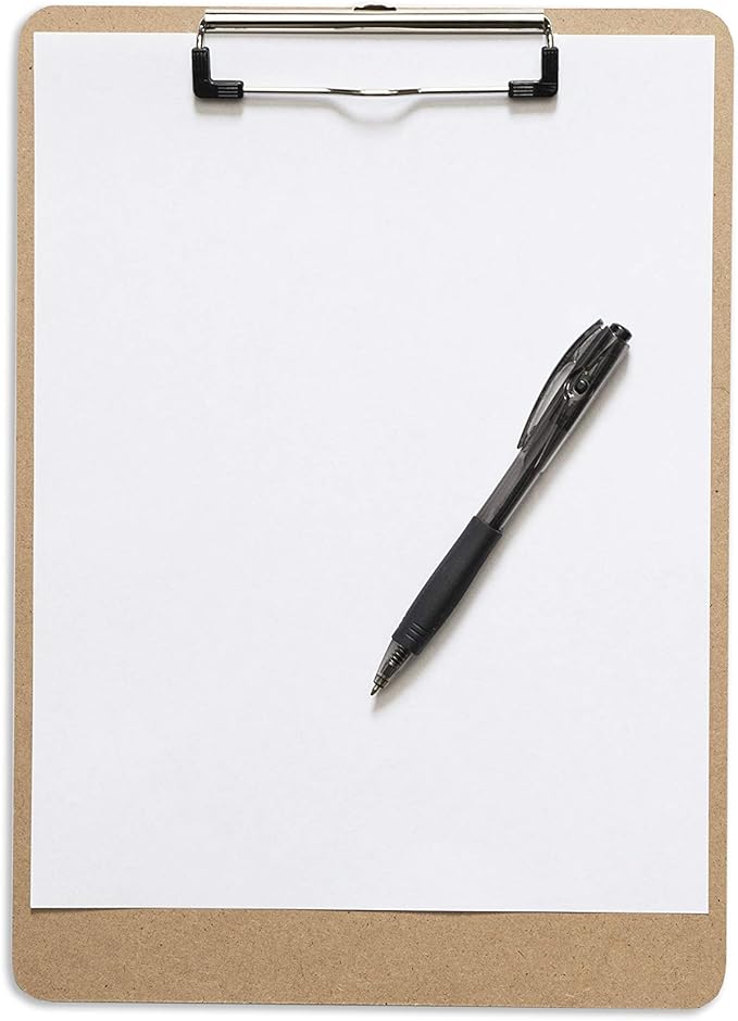 Clipboards (Set of 30) Hardboard Clipboard Low Profile Clip A4 Letter Size Classroom Supplies
