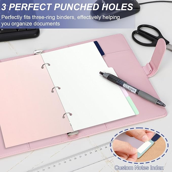 (5.5 x 8.5 inch) 15 Tab 3 Hole Punch Dividers with Tabs Disc Bound Dividers Junior Size discbound Notebook Accessories 5 Color for Office Meeting