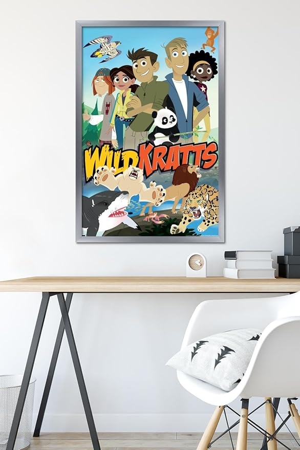 Wild Kratts - Group Wall Poster, 34L" x 22.4W", Silver Framed Version