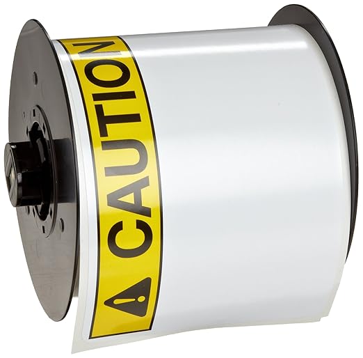 Brady B30-241-595-ANSICA 2.25" Height x 3" Width, B-595 Indoor/Outdoor Vinyl, Black/Yellow BBP31 Pre-Printed Pre-Cut Labels Tape with Sign Headers, 300 per Roll