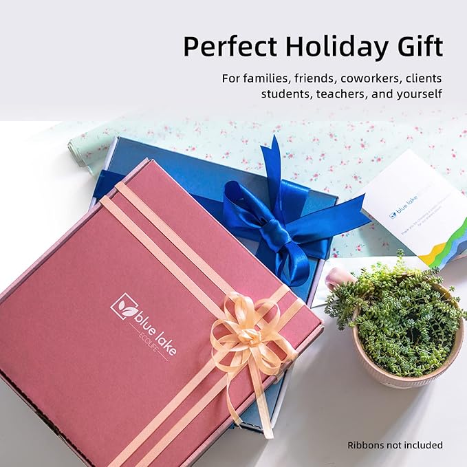 Blue Lake 3-Ring Binder School Offiice Supplies Kit Bundle Plastic Free 22 Piece Binder, Folders, Pencils, Pencil Box Organizer Tray, Gifts for K-12, College Students, and Office