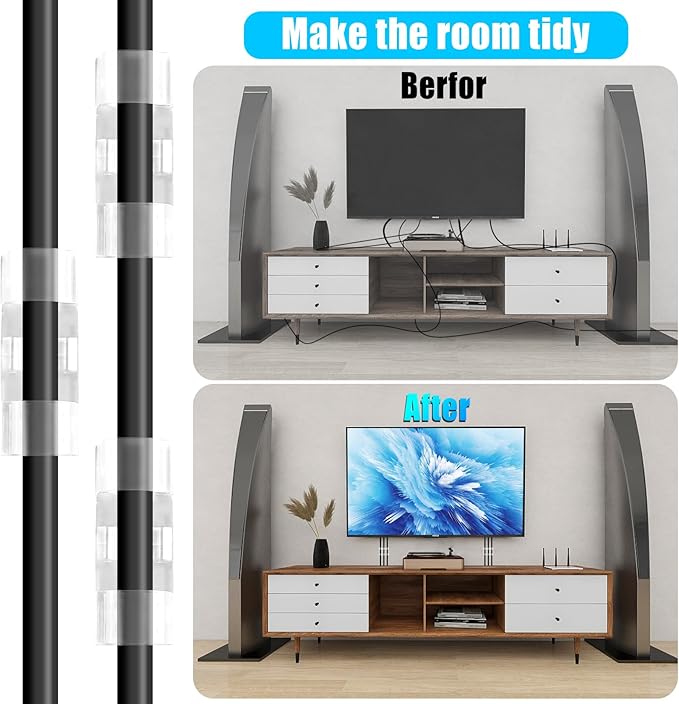 XHF 50pcs Medium Self Adhesive Cable Clips Clear,Wire Clips Cable Management Wire Organizer Cord Holder for Under Desk, Car, Wall, TV PC Ethernet Cable (Pack of 2)