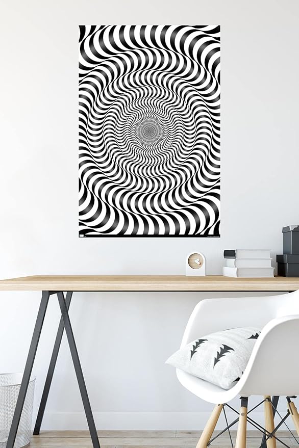 Trends International Zebra Stripe Optical Illusion Wall Poster, 22.375" x 34", Premium Unframed Version