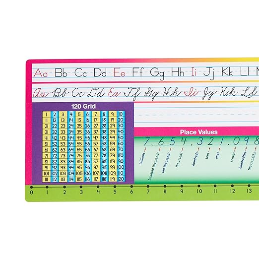 Really Good Stuff Zaner-Bloser Print & Cursive Self-Adhesive Deluxe Plastic Desktop Helpers - Set of 24, Student Desk Name Tags, Durable, Easy-to-Use, and Functional