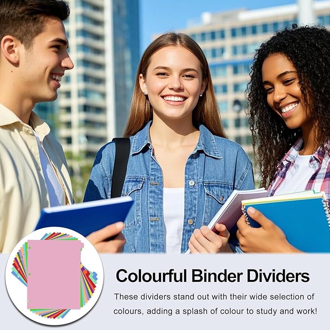 Binder Dividers with Tabs,Monthly Dividers for 3 Ring Binder,12 TABS,Customizable Table of Contents,Multicolor,1 Sets
