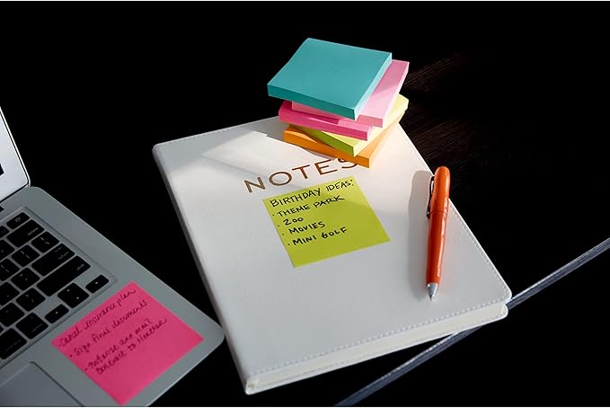 Post-it Notes, 3 in x 3 in., 18 Sticky Notes Pads, 100 Sheets per Pad, Poptimistic Collection, School Supplies and Office Products, The Original Post-it Note