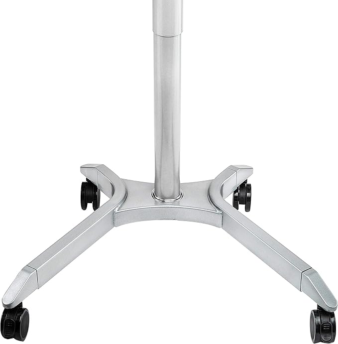 Seville Classics Airlift Height Adjustable Pneumatic Laptop Sit Stand Desk Mobile Rolling Cart, Computer Workstation for Home Office, Classroom, Espresso, 28" XL Desktop (New Model)
