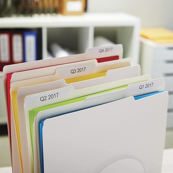 DYMO Authentic LW 1-Up File Folder Labels for LabelWriter Label Printers, White, 9/16" x 3-7/16", 2 Rolls of 130 (260 Total)