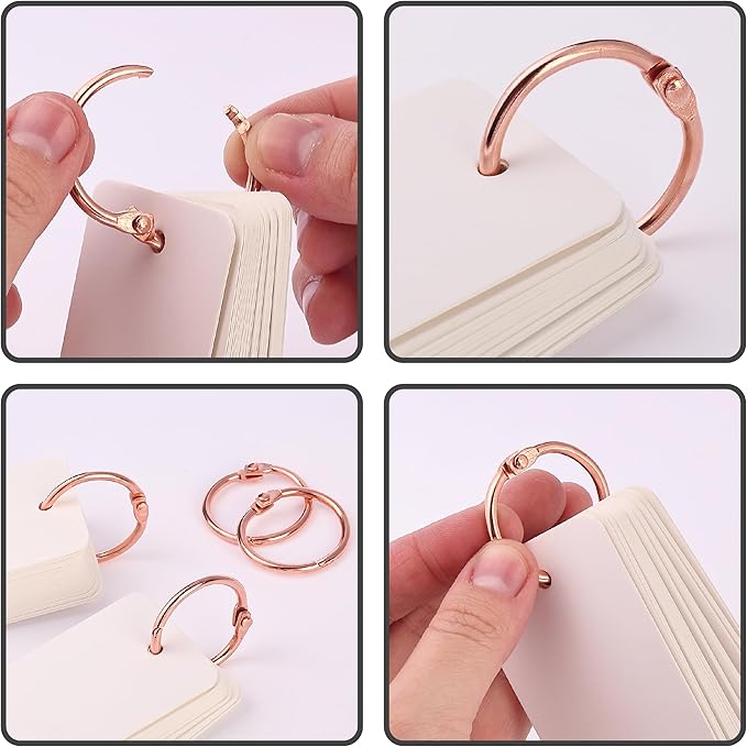 Mr. Pen- Loose Leaf Binder Ring, 40 Pack, Rose Gold Binder Rings 1 Inch, Book Rings