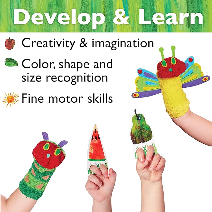 Creativity for Kids The Very Hungry Caterpillar Story Puppets: Sock Puppet Kit for Toddlers from The World of Eric Carle, Crafts for Kids (Ages 3+)