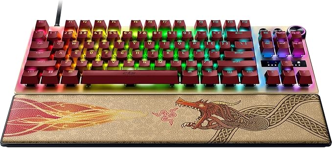 Razer Huntsman V3 Pro TKL Esports Gaming Keyboard: Analog Optical Switches Snap Tap - Rapid Trigger - Adjustable Actuation - Media Keys & Dial - PBT Keycaps - Counter-Strike 2 Edition