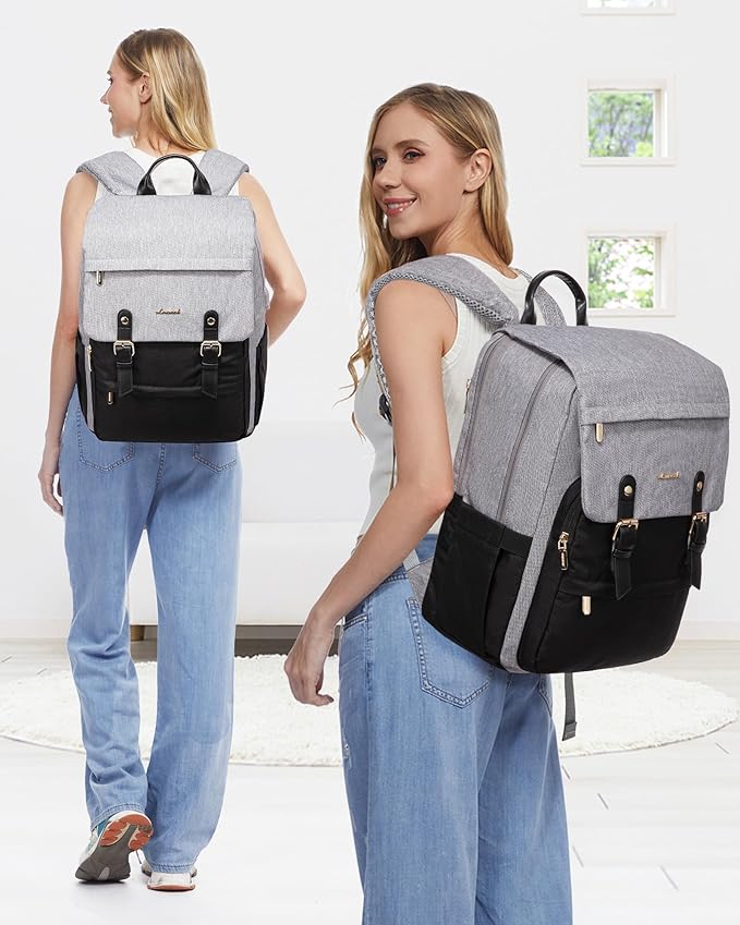 LOVEVOOK Travel Laptop Backpack Purse for Women Fashion Vintage Computer Backpack 15.6 Inch Large Teacher Nurse Backpack Casual Daypack for Business Work College