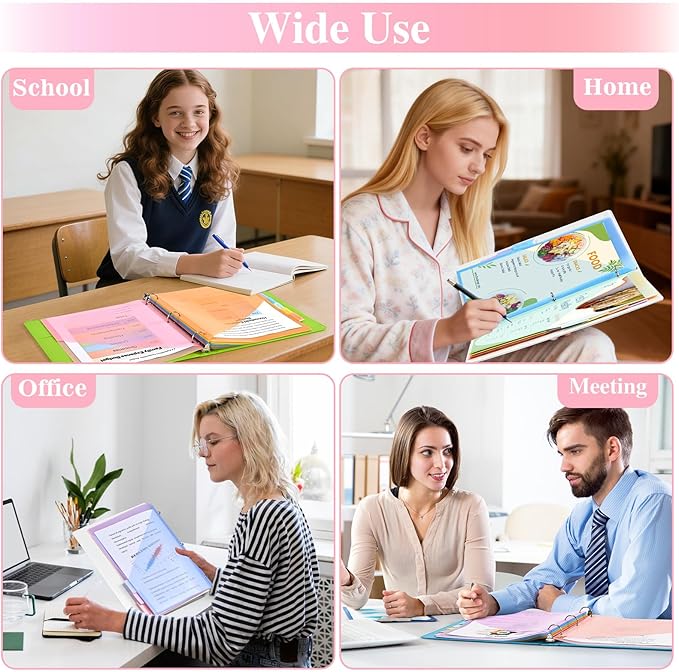 8-Tab Dividers for 3 Ring Binder, 24 Count Binder Dividers with Pockets, Subject Dividers, 3-Hole Plastics Sheets Protectors for US Letter Size in 0.5", 1",2" Binders, Pastel 8 Color, 3 Packs