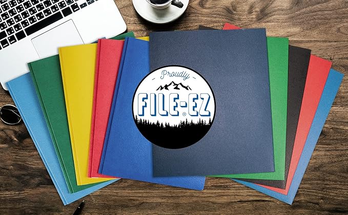 FILE-EZ Two-Pocket Folders, Yellow, 125-Pack, Textured Paper, Letter Size (EZ-32470)