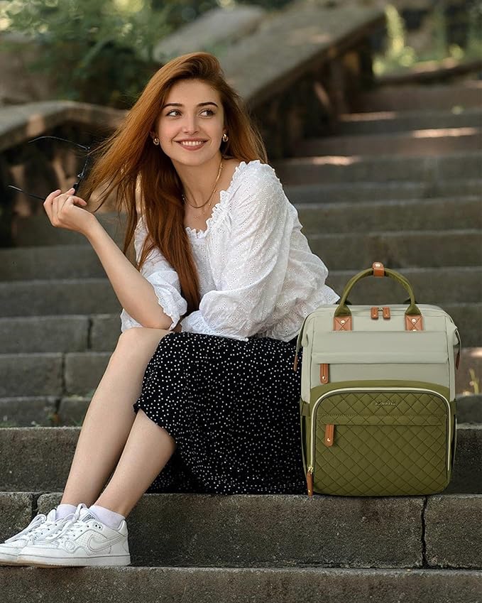 LOVEVOOK Laptop Backpack for Women, 17.3'' Waterproof Nurse Bag Teacher Work Backpack Purse for Women, Travel Computer Backpack for College Office Business Ladies