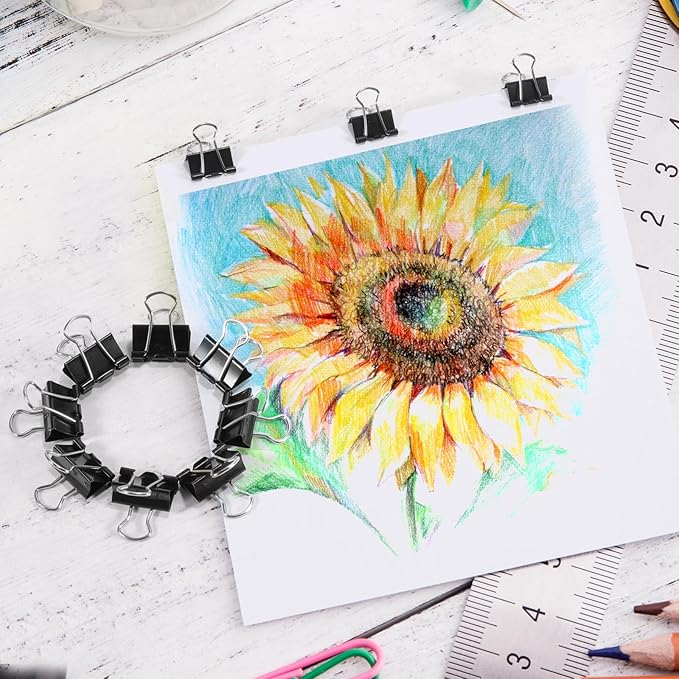 Ufmarine 240 Pcs Mini Binder Clips, Small Binder Clips, 15mm Black Clips for Office