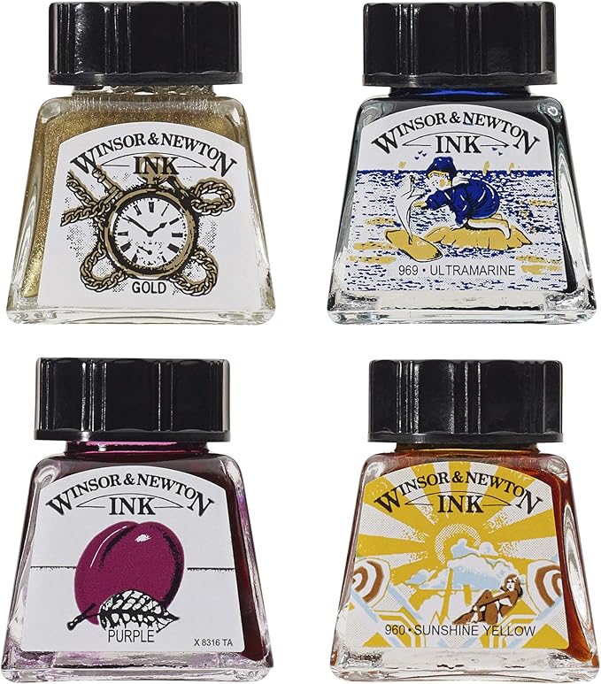 Winsor & Newton, Deep Red Drawing Ink, 14ml Bottle, Acrylic