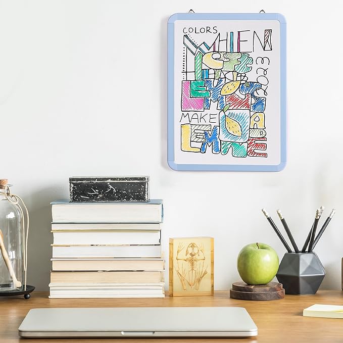 Mr. Pen- Dry Erase Board, 12.5" x 9.5" with 8 Markers and 2 Magnets, White Board, Magnetic, Small