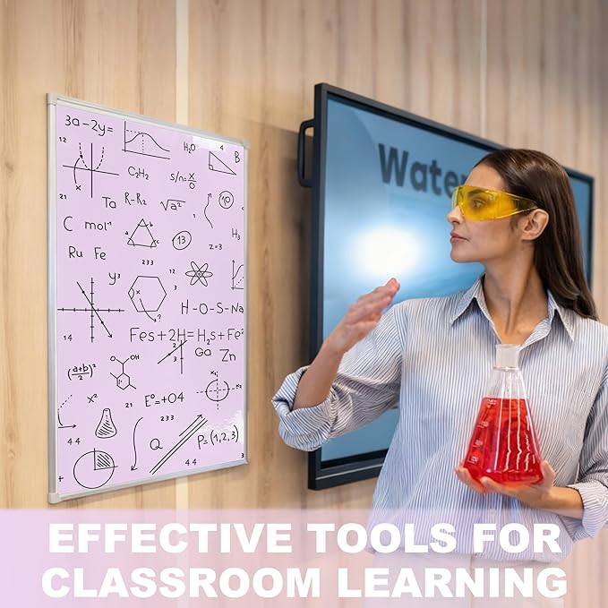 Dry Erase Board Sticker- Whiteboard Stickers-8.3''x11.7'' Removable Dry Erase Sheets- Fridge Dry Erase Paper for Wall/Desk/Refrigerator/Door/Locker/Home/Office/Classroom (Purple-2Pcs)