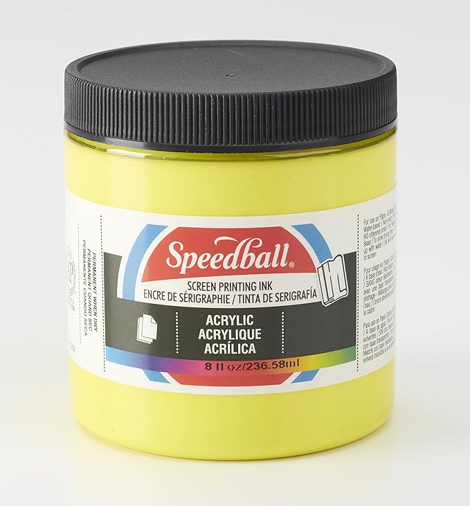 Speedball, 46212, Acrylic Screen Printing Ink, 8 Fl Oz. 237 ml, Process Yellow