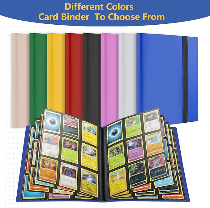 Trading Card Binder 9 Pocket, Premium Card Book for 360 Cards,Sturdy Card Album for Collectible Cards,Side-Loading Card Collection Folder for TCG, MTG,Other Game Cards, Sport Cards,(Pink-1)