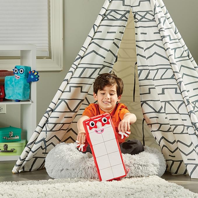 hand2mind Numberblock Ten Playful Pal, Plush Figure Toys, Numbers for Toddlers, Cute Stuffies, Preschool Math Learning Toys, Stuffed Animal, Small Plushies, Counting Blocks, Birthday Gifts for Kids