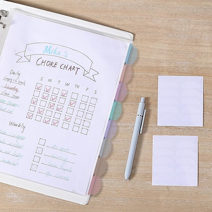 Mr. Pen- Clear Sheet Protectors with Tabs, 8 Tabs, 2 Sets, Clear Plastic Dividers for 3 Ring Binder, Insertable Index Page Divider Multicolor Tabs