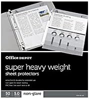 Office Depot Super Heavyweight Non-Glare Sheet Protectors, Pack of 50, OD181116