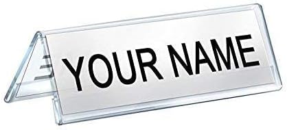 Acrylic 2-Sided Display Option V-Shaped Desk Name Plate for Name Plate Display for Business Conference, Reusable Table Place-Cards Holders for Wedding Restaurant and School (08 Inch x 2 Inch-20