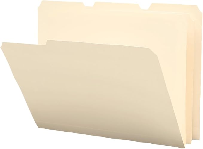 Smead Poly File Folder, 1/3-Cut Tab, Letter Size, Manila, 48 per Pack (10510)