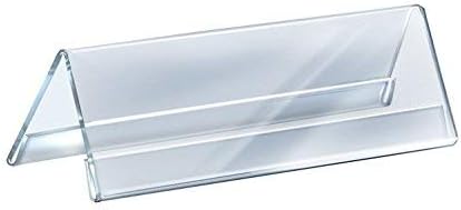 Acrylic 2-Sided Display Option V-Shaped Desk Name Plate for Name Plate Display for Business Conference, Reusable Table Place-Cards Holders for Wedding Restaurant and School (08 Inch x 2 Inch-20