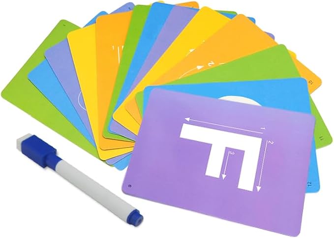 Erasable English Alphabet flashcards. - Write and Wipe Laminated ABCD Letter Tracing Practice Card for Kindergarten (26 Flashcards with Marker) (English Version)
