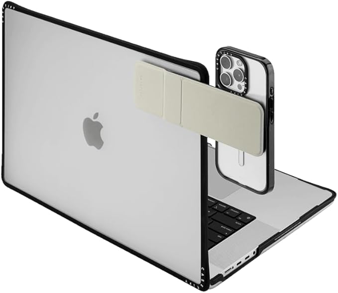 CASETiFY Snappy Laptop Phone Mount [Compatible with Magsafe] - Black/Beige