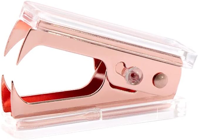 NatSumeBasics Staples Remover Rose Gold Clear Acrylic Staple Puller Removal Tool for Home Office School Desk Accessories (Rose Gold)