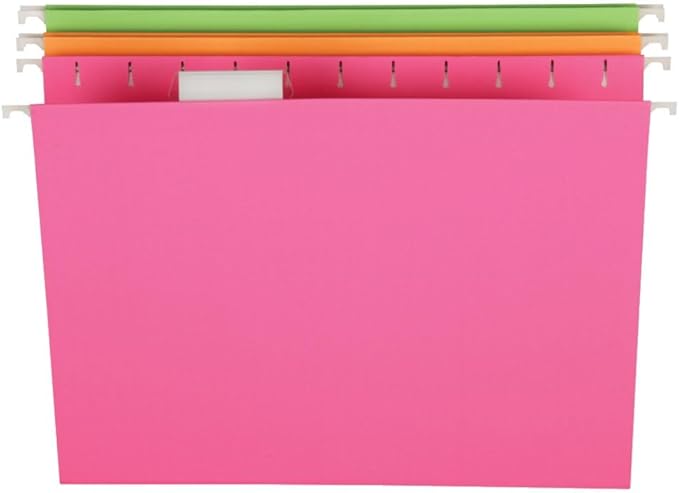 Pendaflex Glow Hanging File Folders, Letter Size, Assorted, Case Pack of 12 (81670)