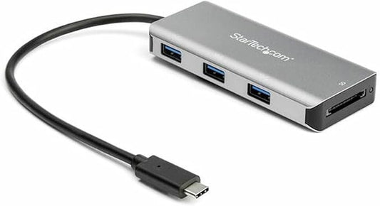 StarTech.com 3 Port 10Gbps USB C Hub with SD Card Reader - 3x USB-A & 1x SD Slot - Portable USB 3.1 Type C Adapter Hub - Laptop Hub - USB Bus Powered - Thunderbolt 3 Compatible , TAA (HB31C3ASDMB)