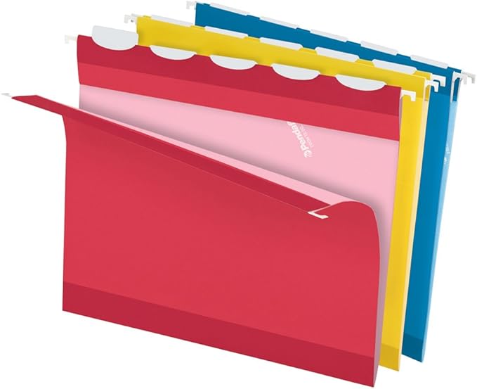 Pendaflex Ready-Tab Hanging File Folder, Assorted Colors, 1/5 Cut Tabs, Letter Size, 20 per Box (42891EE)
