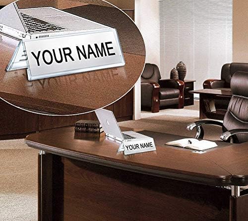 Acrylic 2-Sided Display Option V-Shaped Desk Name Plate for Name Plate Display for Business Conference, Reusable Table Place-Cards Holders for Wedding Restaurant and School (08 Inch x 2 Inch-20