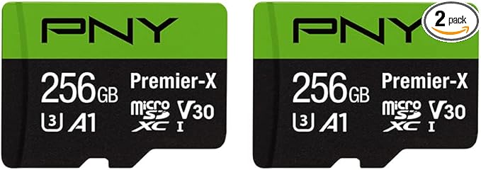 PNY 256GB Premier-X Class 10 U3 V30 microSDXC Flash Memory Card 2-Pack
