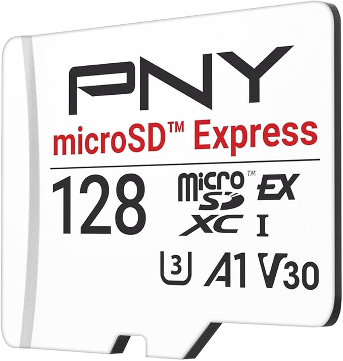 PNY microSD Express 128GB UHS-I U3 V30 A1 microSDXC Flash Memory Card, up to 890 Read & up to 550 Write, Ideal for microSD Express Compatible Devices Like Nintendo Switch 2