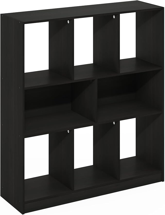 Furinno DALY Book Shelf, 8-Cube Bookshelf, Horizontal Cube Storage Organizer Bookcase, 10.9 x 35.4 x 39.4, for Living Room, Bedroom, Home Office, Espresso