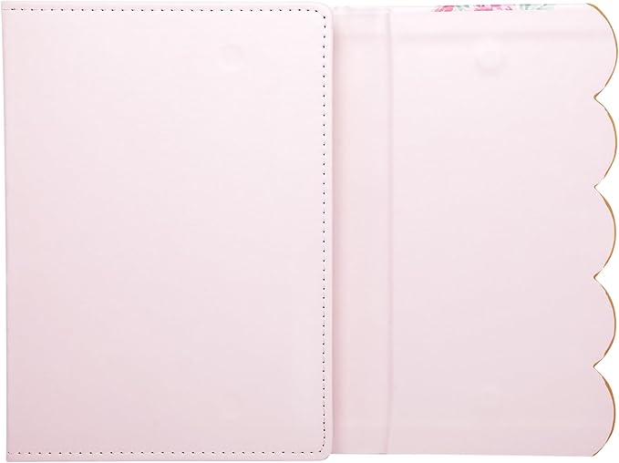 Laura Ashley English Garden Flap Journal – 6x8 Inch Faux Leather Hardcover with Magnetic Closure, Scalloped Edge, 256 Lined Pages, Elegant Writing Notebook