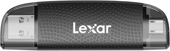 Lexar Dual-Slot USB-A/C Reader, Up to 205MB/s Transfer Speed, Supports SD and microSD Cards (LRW310X-BNBNG)