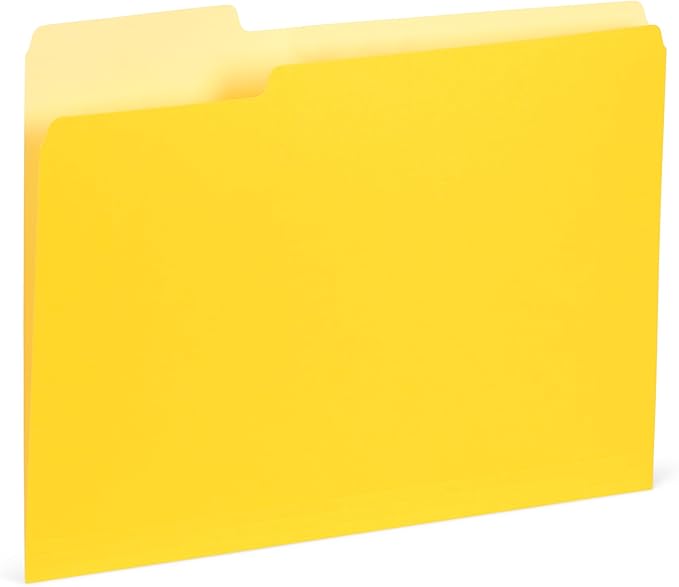 Blue Summit File Folders, Letter Size, 1/3 Tab, Two-Tone Bright Colors – 100 Pack