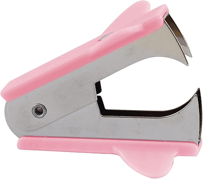 Pink Staple Remover Tool with Non-Slip Handle, Professional Grade for School, Office, Home Use, Stapler Removals Puller Tool