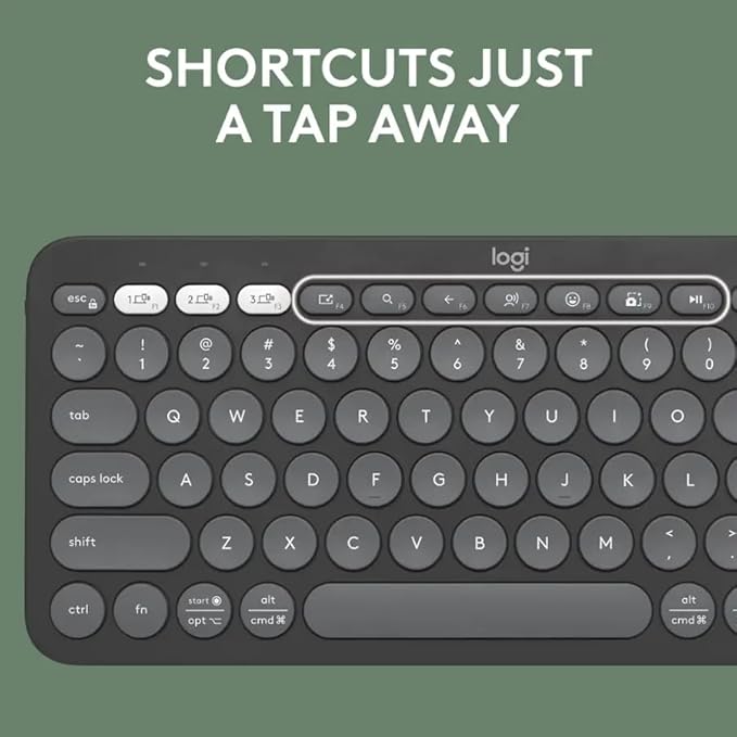 Logitech Pebble 2 Combo Wireless Keyboard and Mouse Bundle, Compact Slim Design, Bluetooth & Logi Bolt, Silent Scissor Keys, Multi-Device Pairing, Windows Mac iPad Chrome - Graphite, Includes Cloth