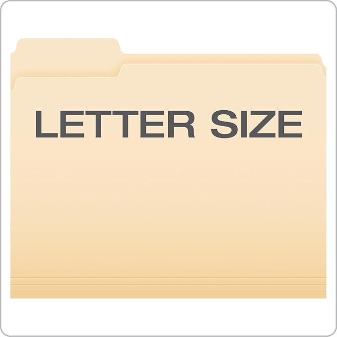 Pendaflex File Folders, Letter Size, 1/3 Cut, Manila, 250 per Box (752250)