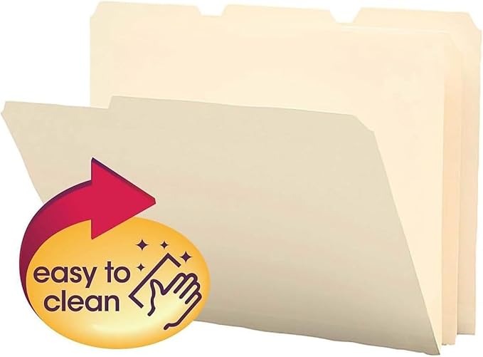 Smead Poly File Folder, 1/3-Cut Tab, Letter Size, Manila, 48 per Pack (10510)